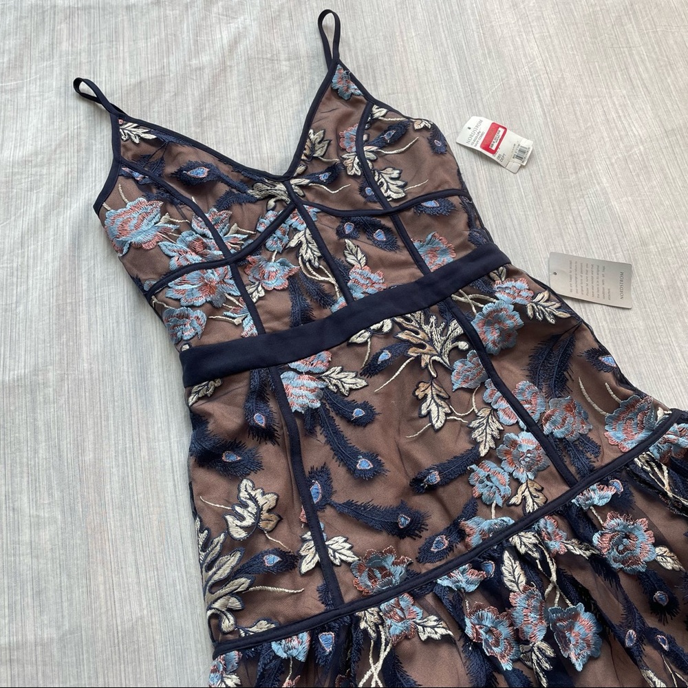 Floral Navy Blue Appliqué Dress 💙